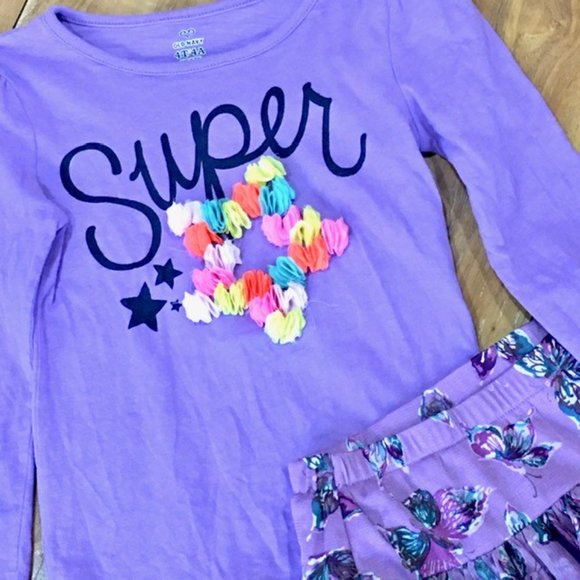 TCP Old Navy skirt short set purple flower girl 4 - Picture 2 of 4